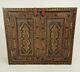 Antique Vintage Hand Painted Wall Hanging Indian Two Door Cabinet