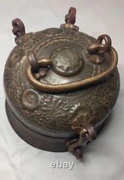 Antique Vintage Handmade Indian Copper / Copper Plate Pandan Betel Chapati Box