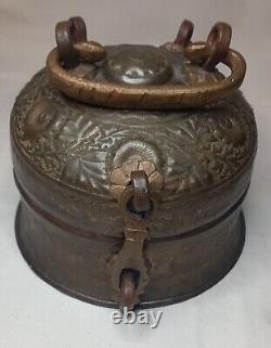 Antique Vintage Handmade Indian Copper / Copper Plate Pandan Betel Chapati Box