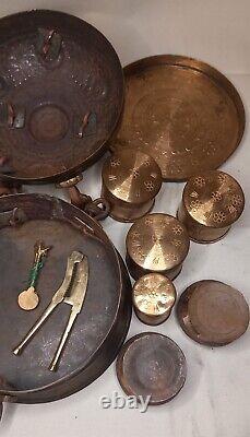 Antique Vintage Handmade Indian Copper / Copper Plate Pandan Betel Chapati Box