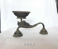 Antique Vintage Hindu Temple Brass Bronze Oil Lamp Indian Pooja Arathi Diya B40