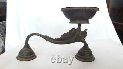 Antique Vintage Hindu Temple Brass Bronze Oil Lamp Indian Pooja Arathi Diya B40