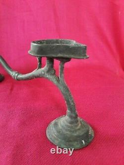 Antique Vintage Hindu Temple Brass Bronze Oil Lamp Indian Pooja Arathi Diya D-2
