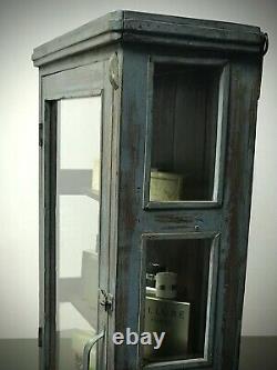 Antique Vintage Indian Cabinet. Art Deco Display, Bathroom, Kitchen. Lilac Grey