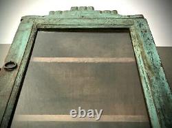 Antique Vintage Indian Cabinet. Art Deco. Display / Bathroom. Muted Turquoise