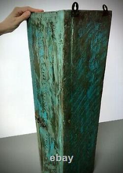 Antique Vintage Indian Cabinet, Art Deco. Long, Tall Display/bathroom. Turquoise