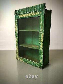 Antique Vintage Indian Cabinet. Emerald & Vanilla, Art Deco. Display, Bathroom