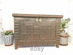 Antique Vintage Indian Dowry Chest Wine Rack Gin Home Garden Cocktail Bar