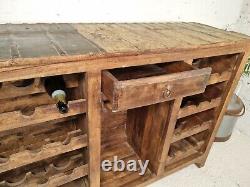Antique Vintage Indian Dowry Chest Wine Rack Gin Home Garden Cocktail Bar