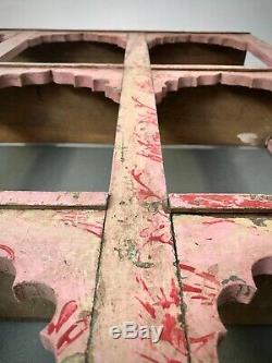 Antique Vintage Indian Furniture. Huge Mughal Arch Display Unit. Baby Pink & Red
