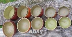 Antique/Vintage Indian Nested Set of Five Turned Wooden Lacquered Boxes / Pots