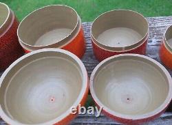 Antique/Vintage Indian Nested Set of Five Turned Wooden Lacquered Boxes / Pots