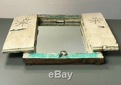 Antique Vintage Indian Reclaimed Shuttered Window Mirror. Jade & Peppermint