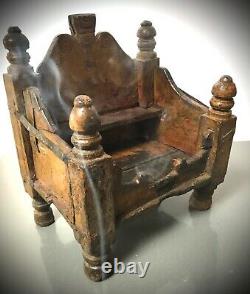 Antique Vintage Indian Sacred Hindu Home Temple Shrine. Distressed Yellow Ohre