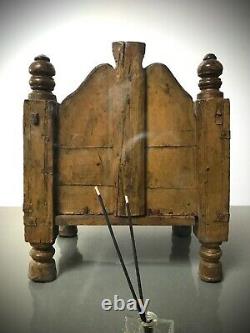 Antique Vintage Indian Sacred Hindu Home Temple Shrine. Distressed Yellow Ohre