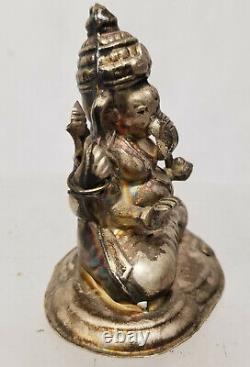 Antique Vintage Indian Silver Ganesh Figure Modern 20th Century