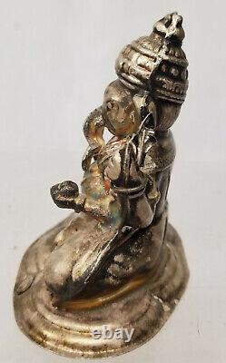 Antique Vintage Indian Silver Ganesh Figure Modern 20th Century