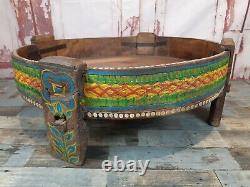 Antique Vintage Indian Spice Grinding Chakki Table Furniture Coffee Table