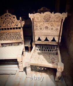 Antique Vintage Indian Wooden Furniture. Traditional Tribal Pidha Low Chair