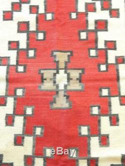 Antique Vintage Large Navajo Indian J. B. Moore Crystal Variant Rug Weaving