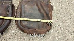 Antique Vintage Leather saddlebags motorcycle Bicycle 1917 1920s Harley Indian