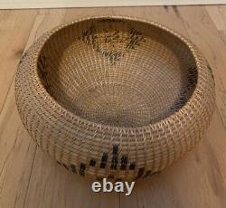 Antique Vintage Native American Indian Finely Woven Washoe Large 10.25 Basket