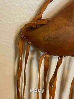 Antique Vintage Native American Indian Fur Lined Leather Quiver & Arrows