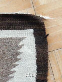 Antique Vintage Navajo Indian Burntwater Natural Dazzler Rug Blanket Runner