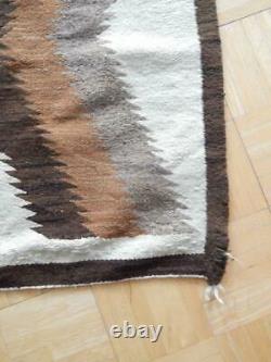 Antique Vintage Navajo Indian Burntwater Natural Dazzler Rug Blanket Runner