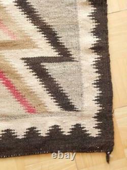 Antique Vintage Navajo Indian Crystal Rug Blanket Weaving Nice Design + Cond