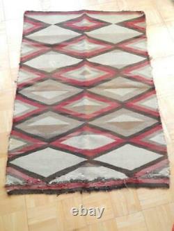 Antique Vintage Navajo Indian Rug Blanket Weaving Crystal Post Transitional