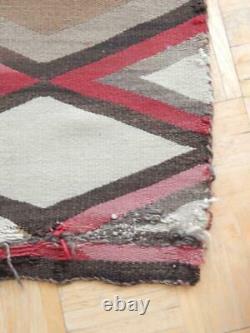 Antique Vintage Navajo Indian Rug Blanket Weaving Crystal Post Transitional