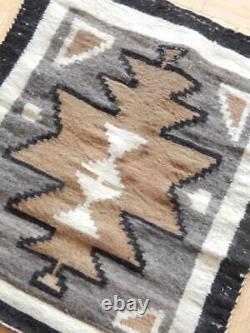 Antique / Vintage Navajo Indian Two Grey Hills Rug 25x28 -classic Design