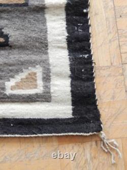 Antique / Vintage Navajo Indian Two Grey Hills Rug 25x28 -classic Design