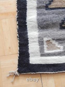 Antique / Vintage Navajo Indian Two Grey Hills Rug 25x28 -classic Design