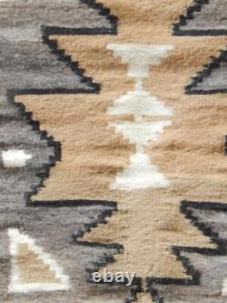 Antique / Vintage Navajo Indian Two Grey Hills Rug 25x28 -classic Design