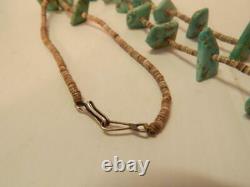 Antique Vintage Navajo / Santo Domingo Pueblo Indian Turquoise + Heishi Necklace