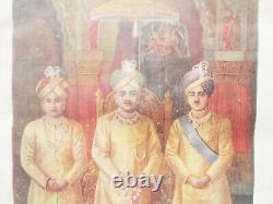 Antique Vintage Old Not Lithograph- Colour Print India Mysore Maharaja & Prince