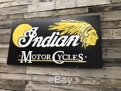 Antique Vintage Old Style Indian Motorcycles Sign