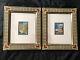 Antique Vintage Pair Persian/indian Painting Khatam Inlay Art Wooden Frame