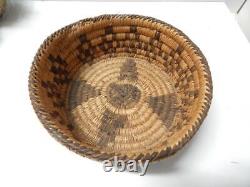 Antique Vintage Pima Indian Bowl Form Basket Clean Excellent Condition