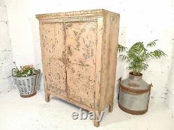 Antique Vintage Pink Indian Solid Wooden Larder Pantry Bathroom Kitchen Cabinet
