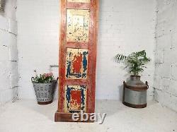 Antique Vintage Reclaimed Hand Carved Colourful Indian Shelving Unit Bookcase