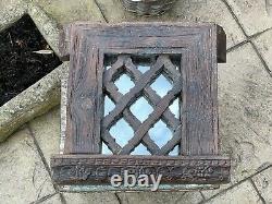 Antique Vintage Reclaimed Indian Jali Panel Mirror Architectural Salvage