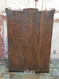 Antique Vintage Rustic Blue Wooden Indian Display Bathroom Kitchen Wall Cabinet
