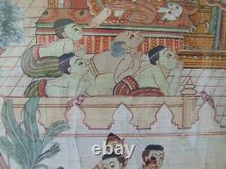 Antique Vintage Thai Asian Gouache Painting Indian Chinese Thangka Buddhist Int