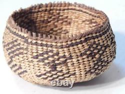 Antique / Vintage Twined Hat Creek Indian Trinkit / Gift Basket N. E. California