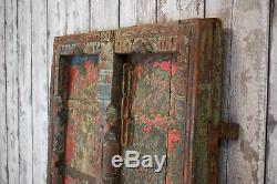 Antique Vintage Worn Paint Indian Wooden Door