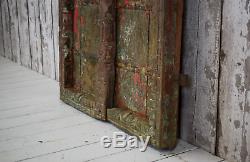 Antique Vintage Worn Paint Indian Wooden Door