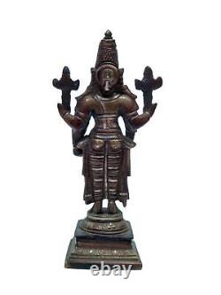 Antique Vishnu Statue Hindu God Mahavishnu Panchaloha Sculpture Vintage Figurine